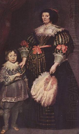 Anthony Van Dyck Portrat der Charlotte Butkens, Herrin von Anoy, mit ihrem Sohn oil painting picture
